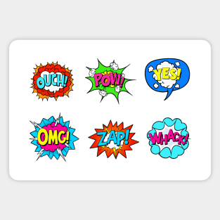 Super Hero Cartoon Explosions set Magnet